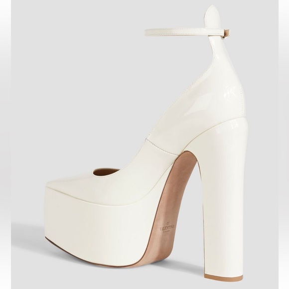 Valentino tan-go pointed toe platform pump in ivory patten leather 165mm 37.5 - Picture 2 of 4